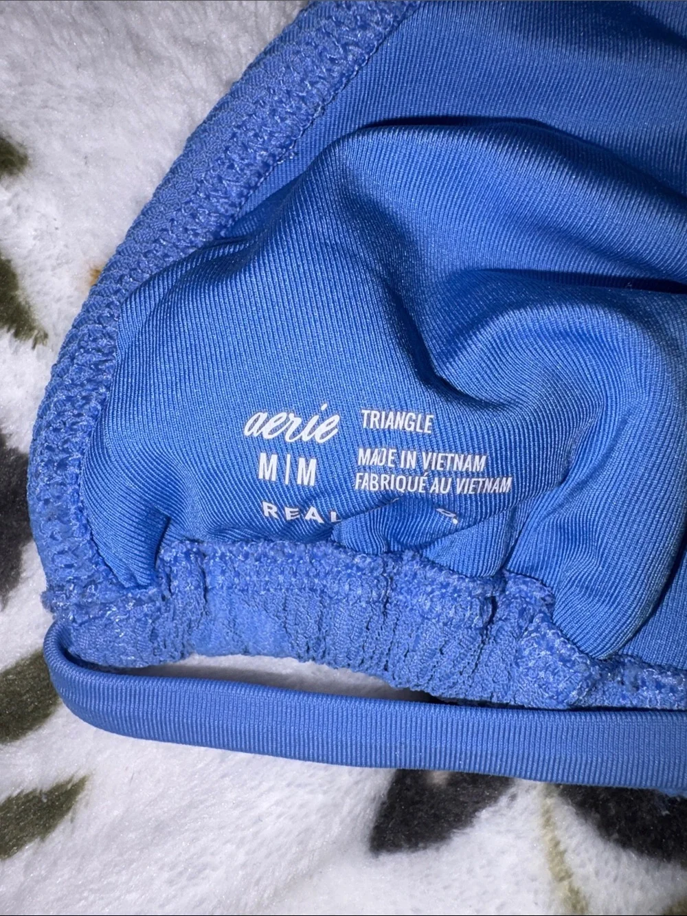 aerie Periwinkle Blue Lace Triangle Tie-Side Bikini